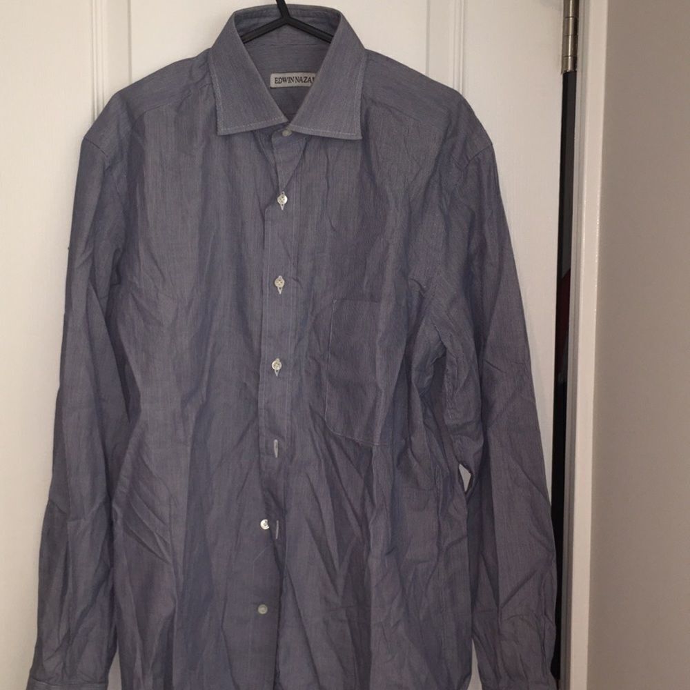 Edwin Nazario Blue pinstripe dress shirt 40 euro